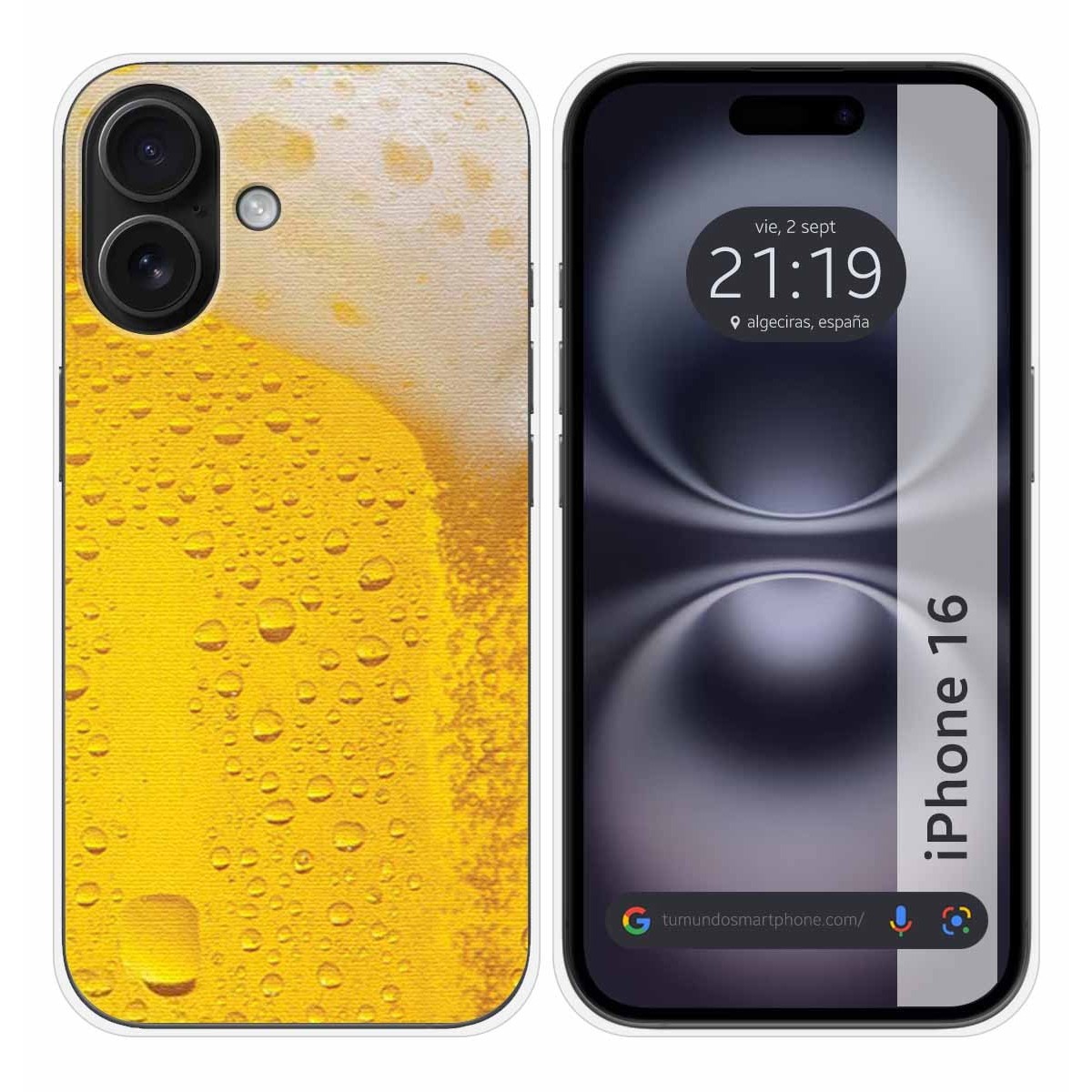 Funda Silicona para Iphone 16 (6.1) diseño Cerveza Dibujos