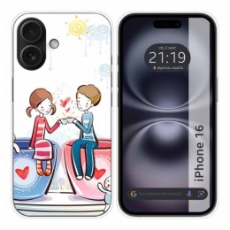 Funda Silicona para Iphone 16 (6.1) diseño Café Dibujos