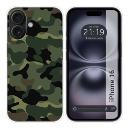 Funda Silicona para Iphone 16 (6.1) diseño Camuflaje Dibujos