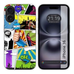 Funda Silicona para Iphone 16 (6.1) diseño Comic Dibujos