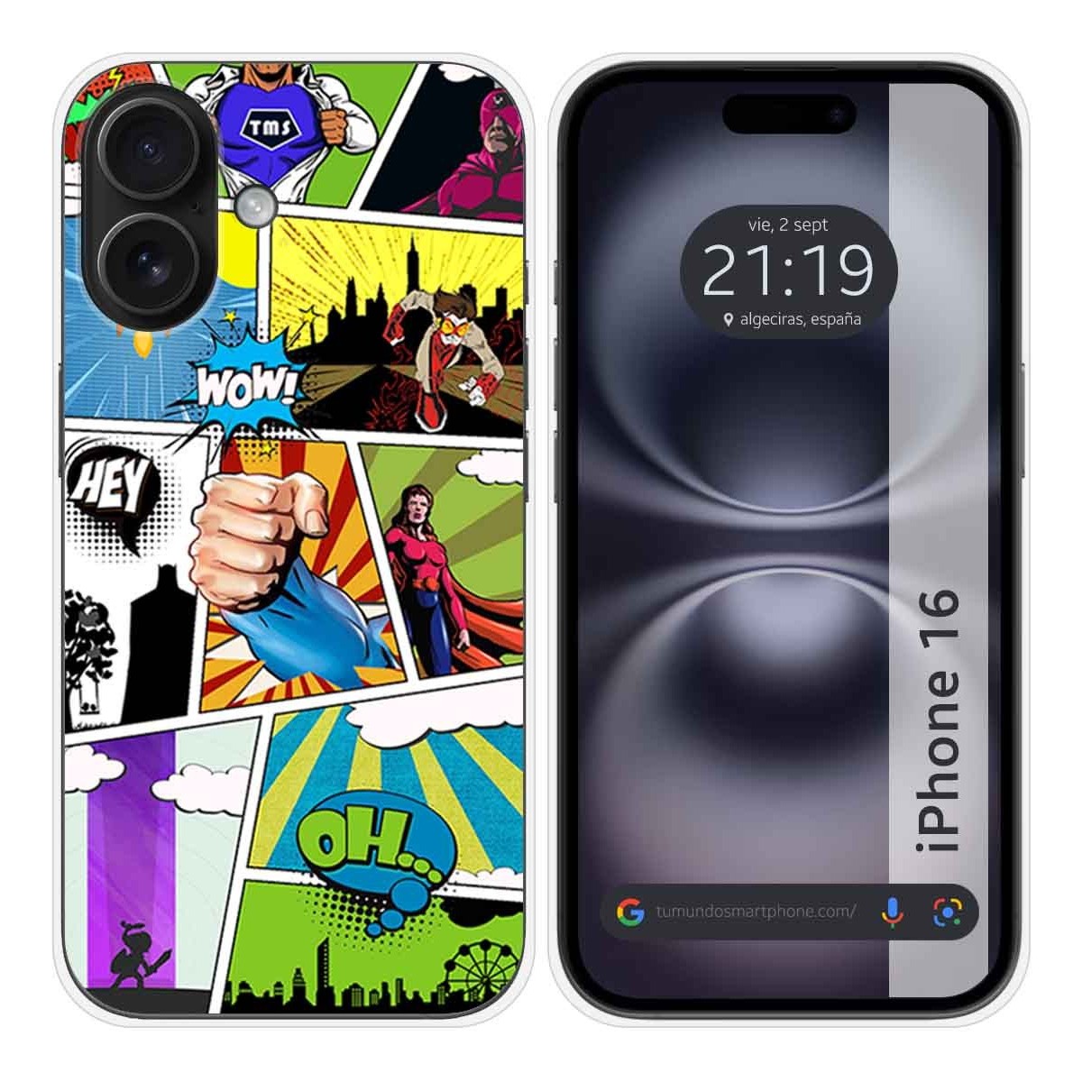 Funda Silicona para Iphone 16 (6.1) diseño Comic Dibujos