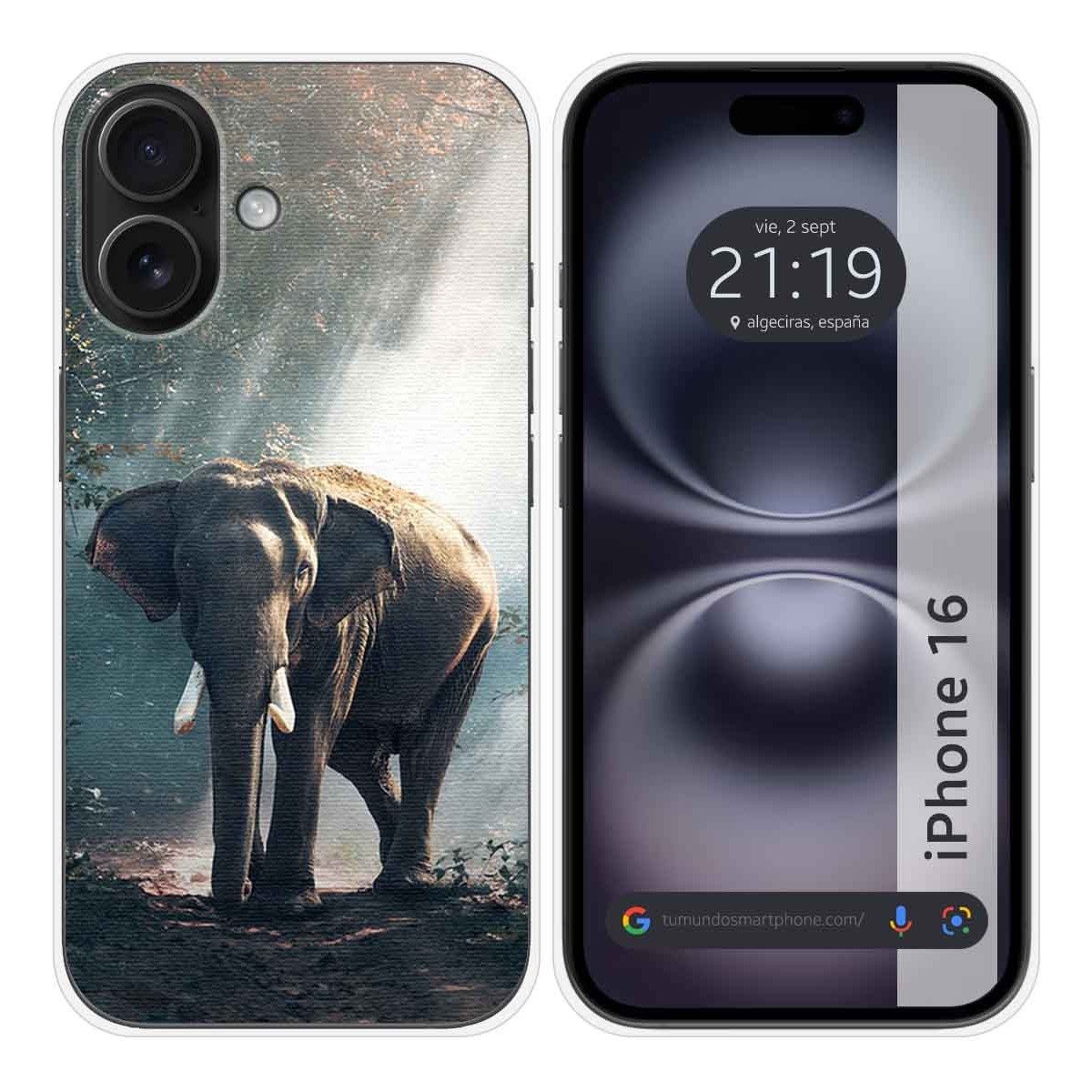 Funda Silicona para Iphone 16 (6.1) diseño Elefante Dibujos