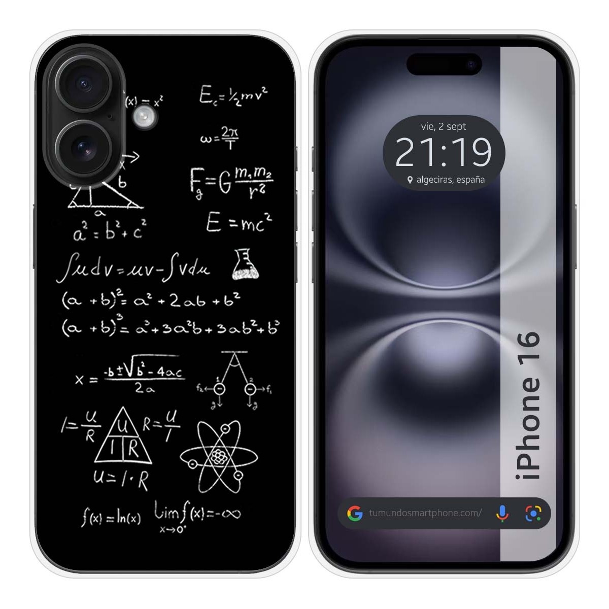 Funda Silicona para Iphone 16 (6.1) diseño Formulas Dibujos