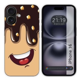 Funda Silicona para Iphone 16 (6.1) diseño Helado Chocolate Dibujos