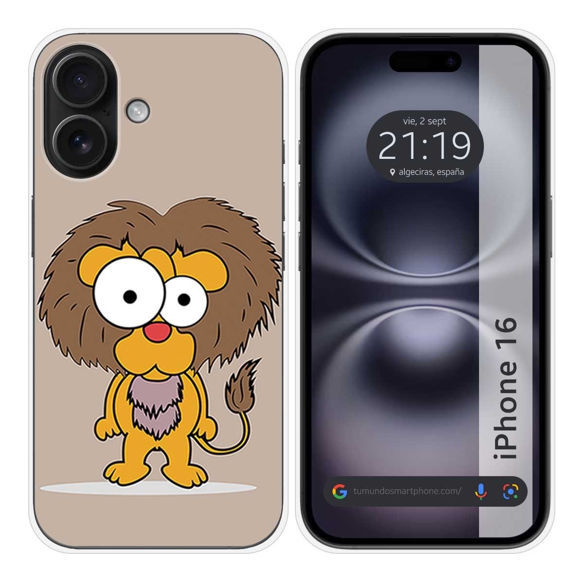 Funda Silicona para Iphone 16 (6.1) diseño Leon Dibujos