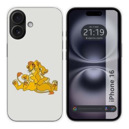 Funda Silicona para Iphone 16 (6.1) diseño Leones Dibujos