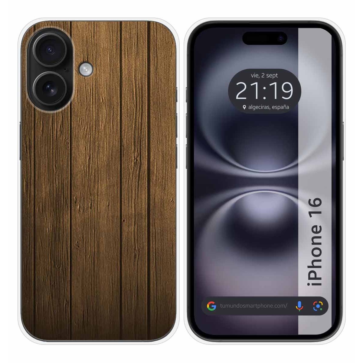 Funda Silicona para Iphone 16 (6.1) diseño Madera Dibujos