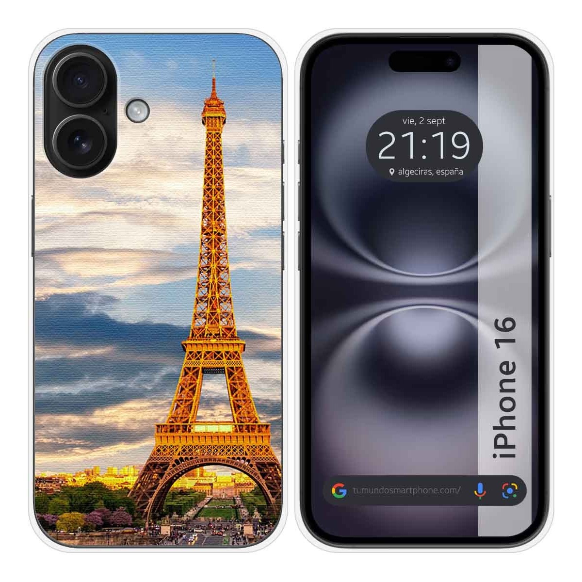 Funda Silicona para Iphone 16 (6.1) diseño Paris Dibujos