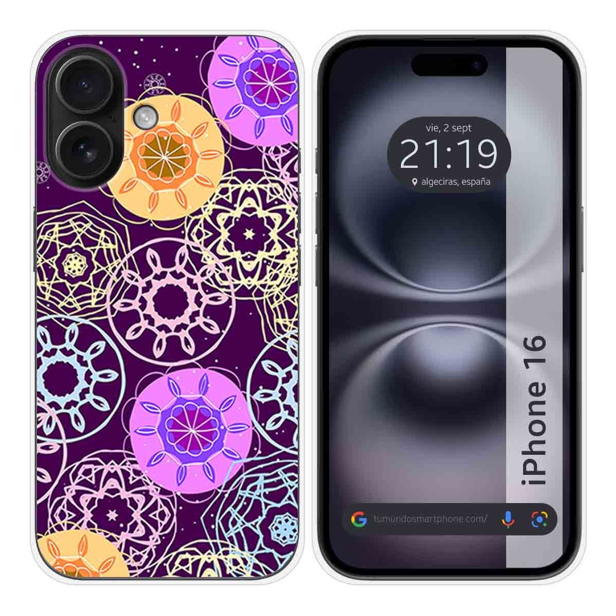 Funda Silicona para Iphone 16 (6.1) diseño Radial Dibujos