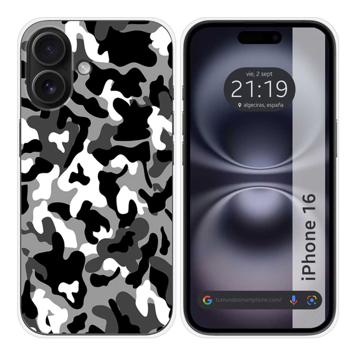 Funda Silicona para Iphone 16 (6.1) diseño Snow Camuflaje Dibujos