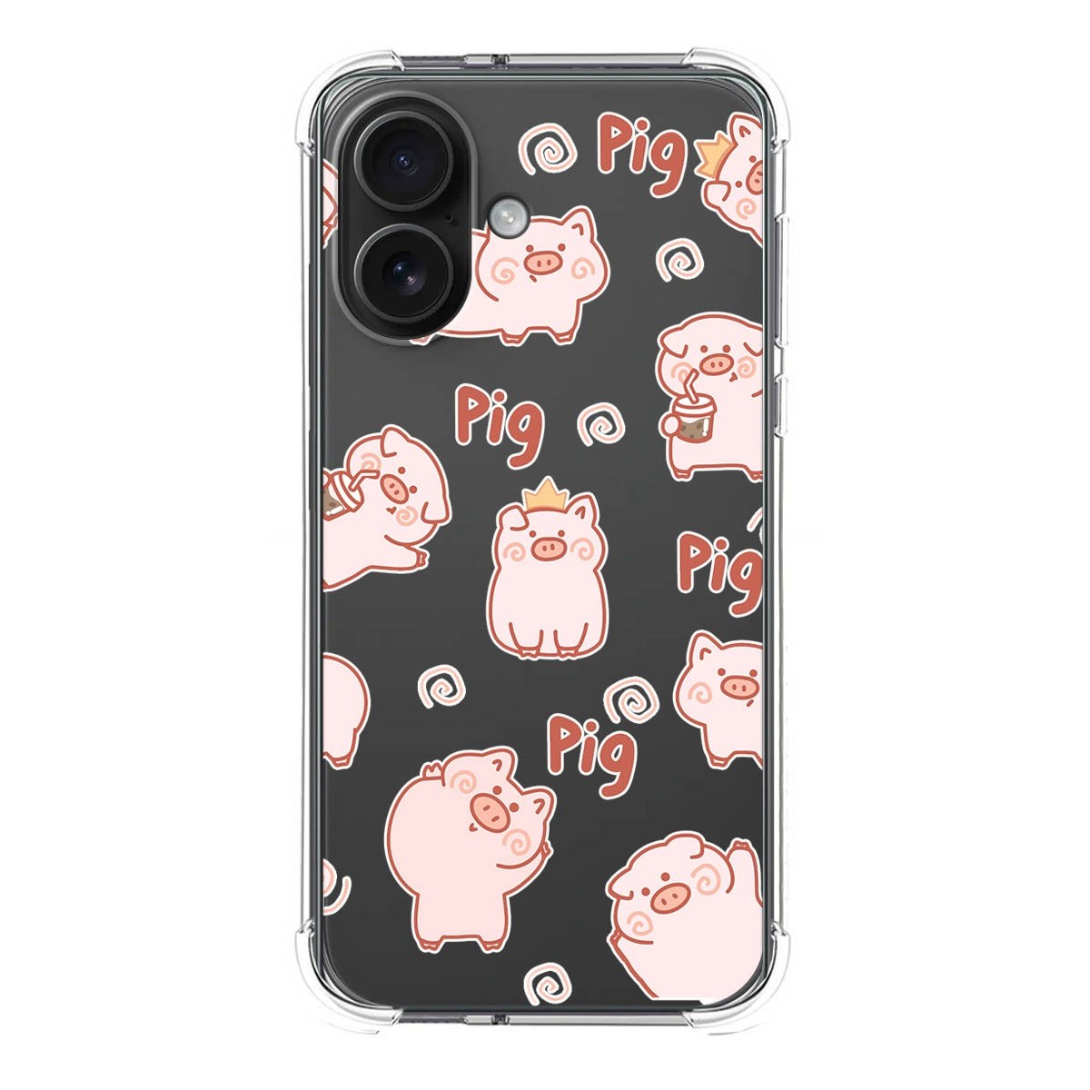 Funda Silicona Antigolpes para Iphone 16 (6.1) diseño Cerdos Dibujos