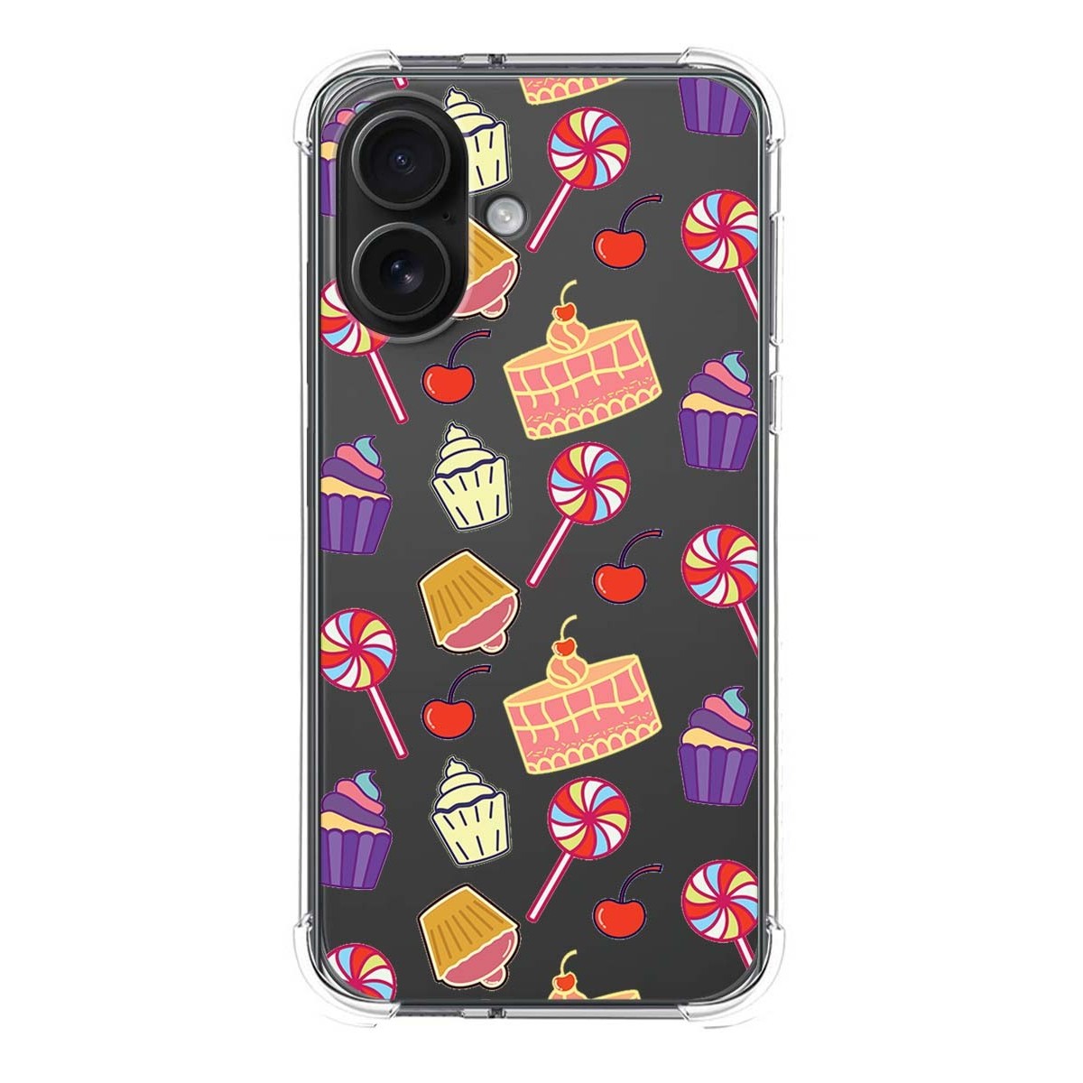 Funda Silicona Antigolpes para Iphone 16 (6.1) diseño Dulces 01 Dibujos