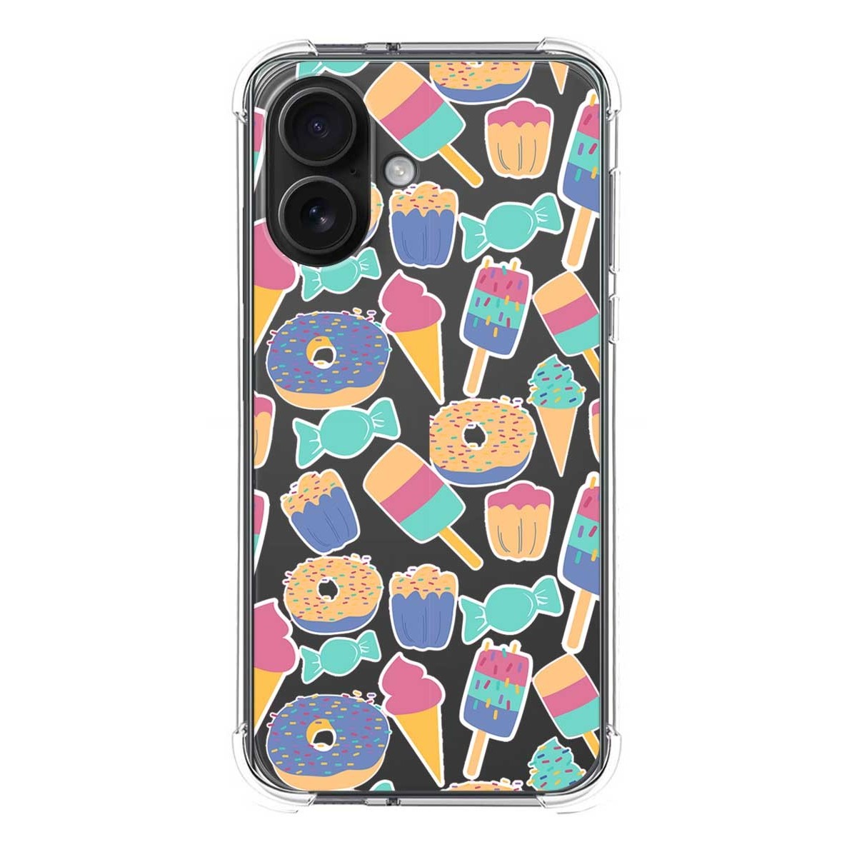 Funda Silicona Antigolpes para Iphone 16 (6.1) diseño Dulces 02 Dibujos