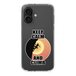 Funda Silicona Antigolpes para Iphone 16 (6.1) diseño Mujer Escalada Dibujos