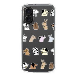 Funda Silicona Antigolpes para Iphone 16 (6.1) diseño Perros Dibujos