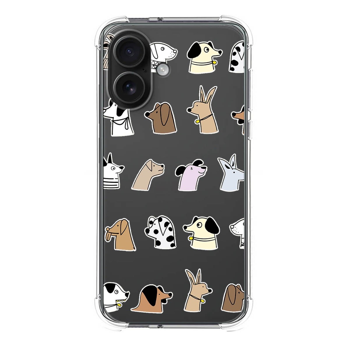 Funda Silicona Antigolpes para Iphone 16 (6.1) diseño Perros Dibujos