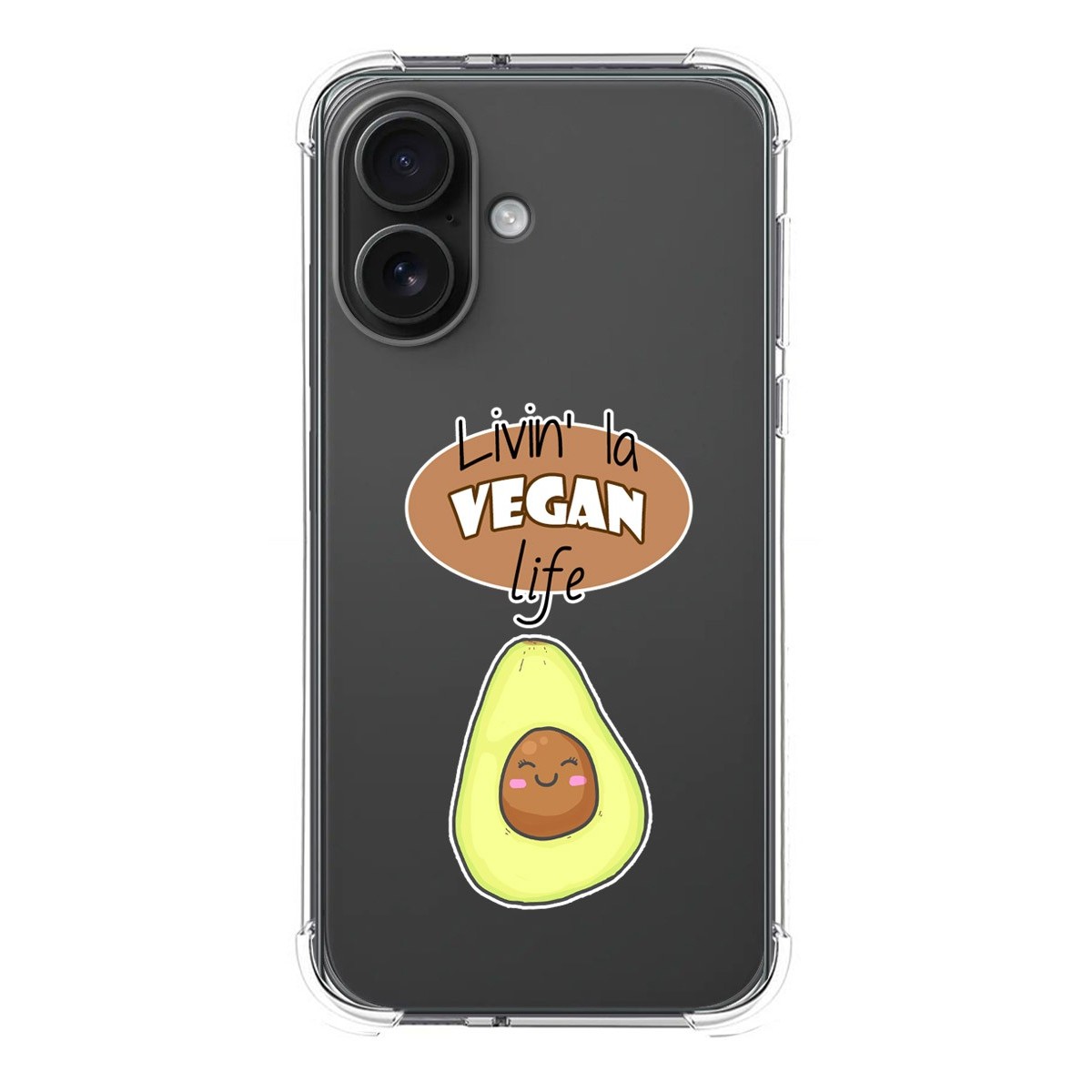 Funda Silicona Antigolpes para Iphone 16 (6.1) diseño Vegan Life Dibujos