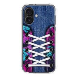 Funda Silicona Antigolpes para Iphone 16 (6.1) diseño Zapatillas 06 Dibujos