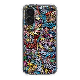 Funda Silicona Antigolpes para Iphone 16 (6.1) diseño Flores 04 Dibujos