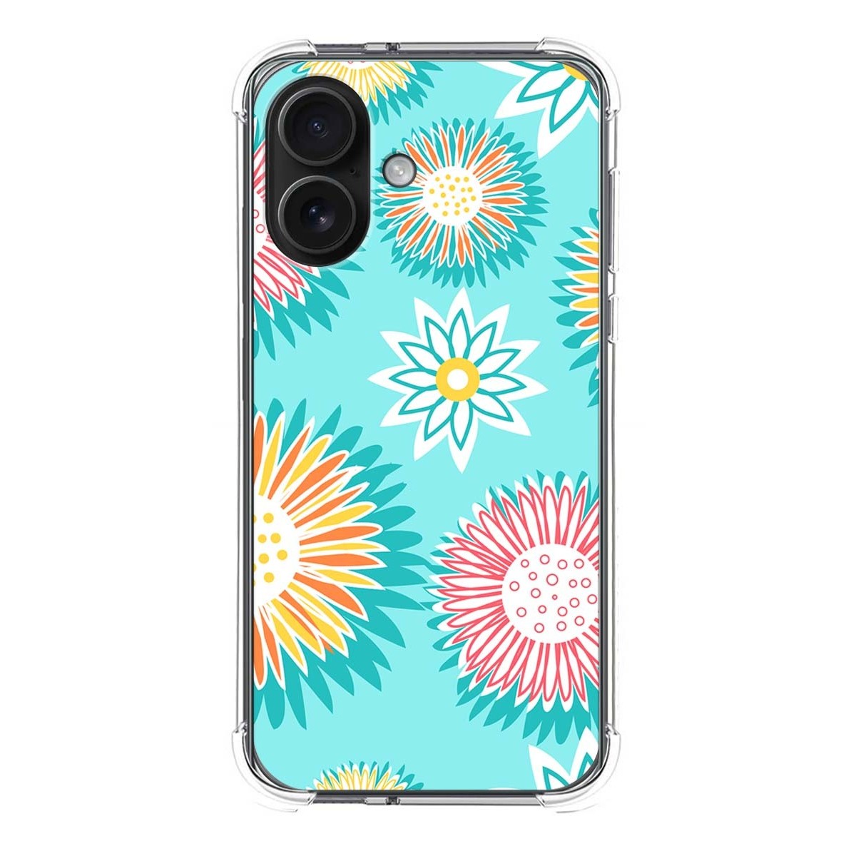 Funda Silicona Antigolpes para Iphone 16 (6.1) diseño Flores 05 Dibujos