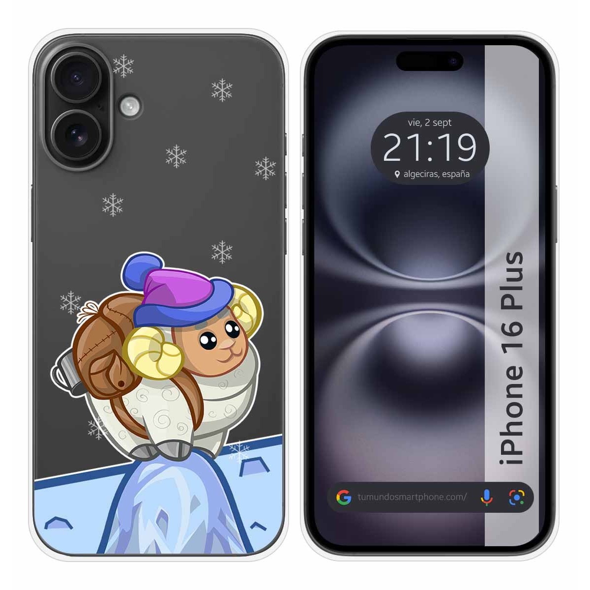 Funda Silicona Transparente para Iphone 16 Plus (6.7) diseño Cabra Dibujos