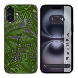 Funda Silicona Transparente para Iphone 16 Plus (6.7) diseño Jungla Dibujos