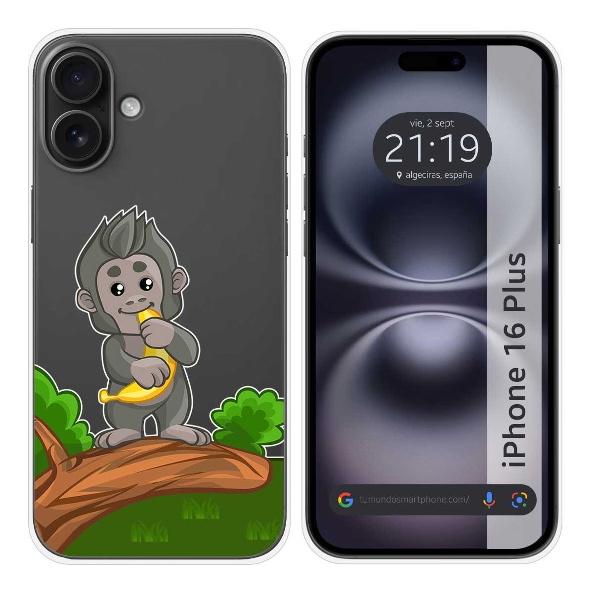 Funda Silicona Transparente para Iphone 16 Plus (6.7) diseño Mono Dibujos