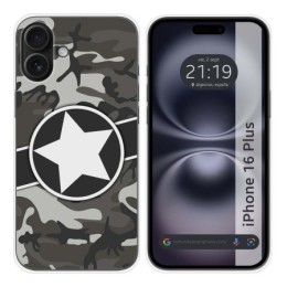 Funda Silicona para Iphone 16 Plus (6.7) diseño Camuflaje 02 Dibujos