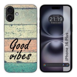 Funda Silicona para Iphone 16 Plus (6.7) diseño Madera 01 Dibujos