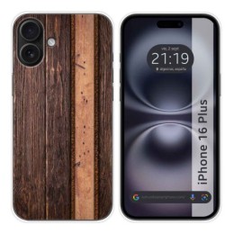 Funda Silicona para Iphone 16 Plus (6.7) diseño Madera 05 Dibujos