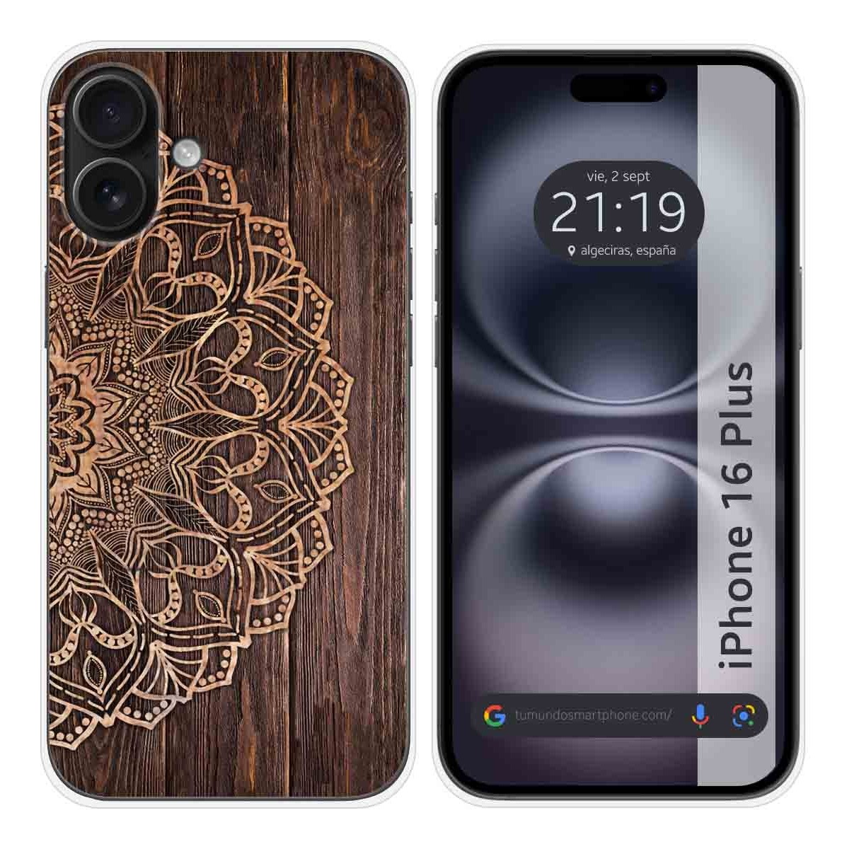 Funda Silicona para Iphone 16 Plus (6.7) diseño Madera 06 Dibujos