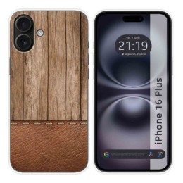 Funda Silicona para Iphone 16 Plus (6.7) diseño Madera 09 Dibujos