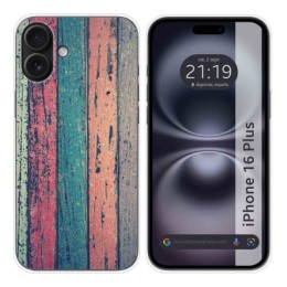 Funda Silicona para Iphone 16 Plus (6.7) diseño Madera 10 Dibujos