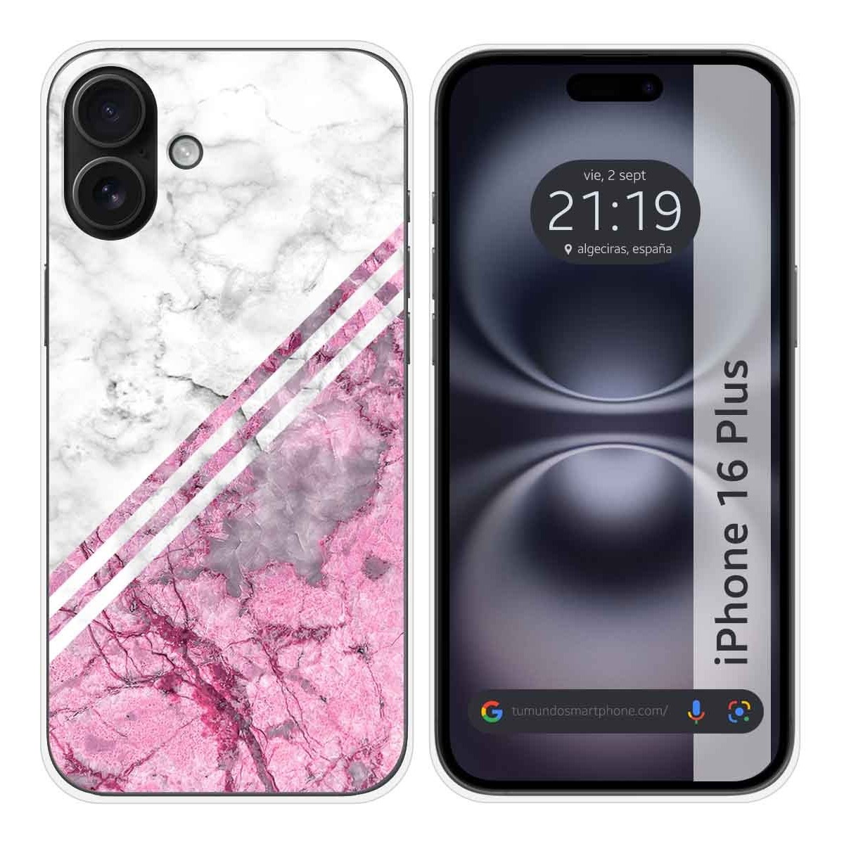 Funda Silicona para Iphone 16 Plus (6.7) diseño Mármol 03 Dibujos