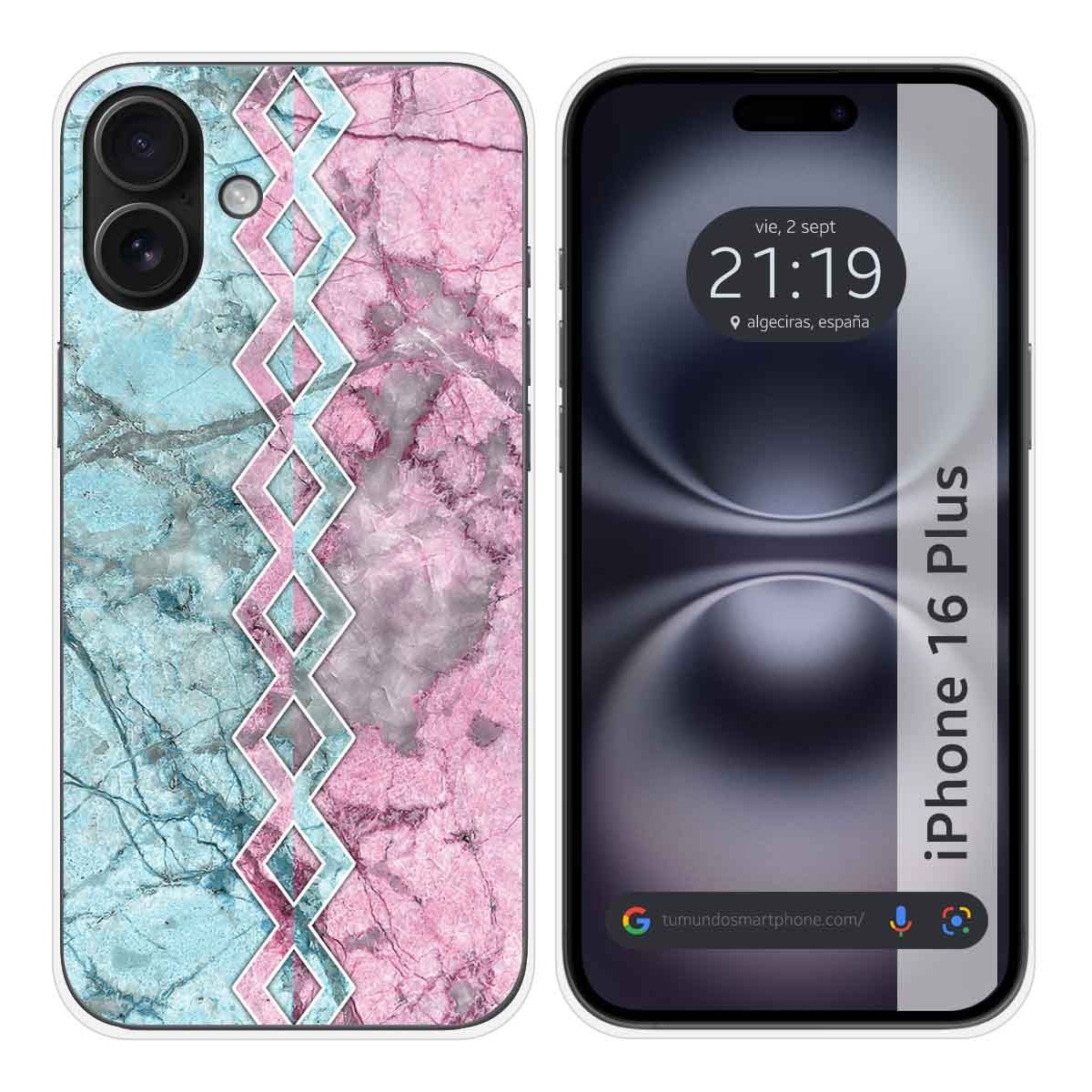 Funda Silicona para Iphone 16 Plus (6.7) diseño Mármol 08 Dibujos