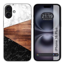 Funda Silicona para Iphone 16 Plus (6.7) diseño Mármol 11 Dibujos