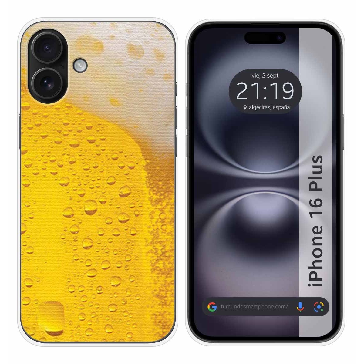 Funda Silicona para Iphone 16 Plus (6.7) diseño Cerveza Dibujos