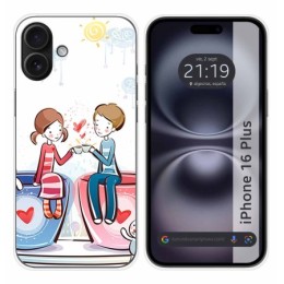 Funda Silicona para Iphone 16 Plus (6.7) diseño Café Dibujos