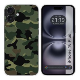 Funda Silicona para Iphone 16 Plus (6.7) diseño Camuflaje Dibujos