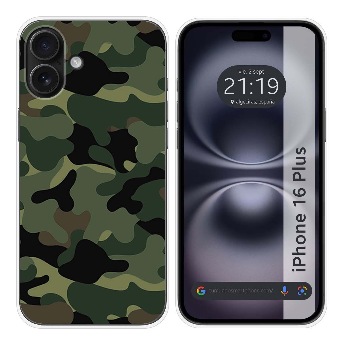 Funda Silicona para Iphone 16 Plus (6.7) diseño Camuflaje Dibujos