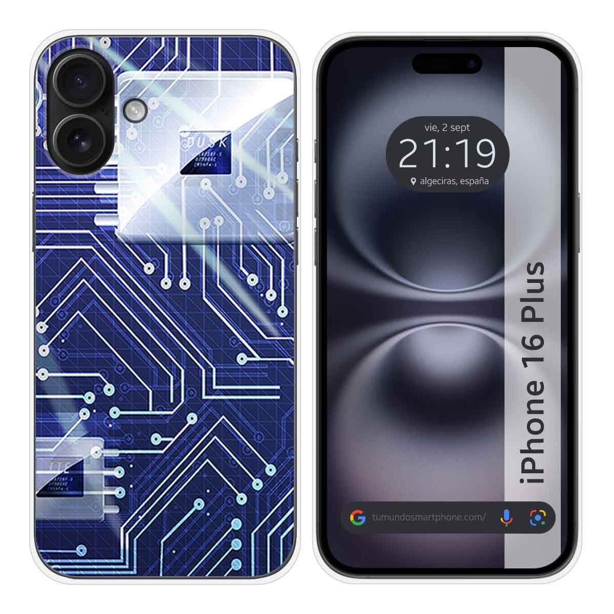 Funda Silicona para Iphone 16 Plus (6.7) diseño Circuito Dibujos