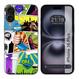 Funda Silicona para Iphone 16 Plus (6.7) diseño Comic Dibujos