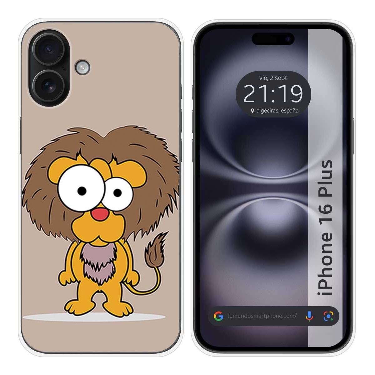 Funda Silicona para Iphone 16 Plus (6.7) diseño Leon Dibujos