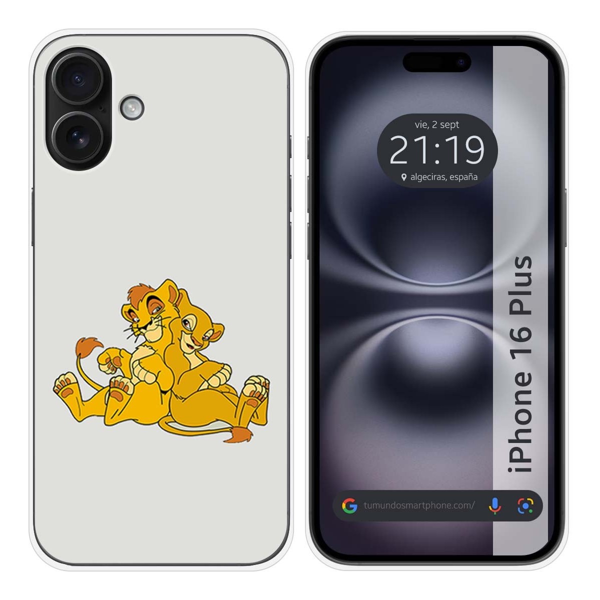 Funda Silicona para Iphone 16 Plus (6.7) diseño Leones Dibujos