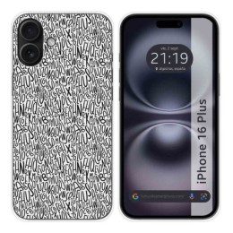 Funda Silicona para Iphone 16 Plus (6.7) diseño Letras Dibujos