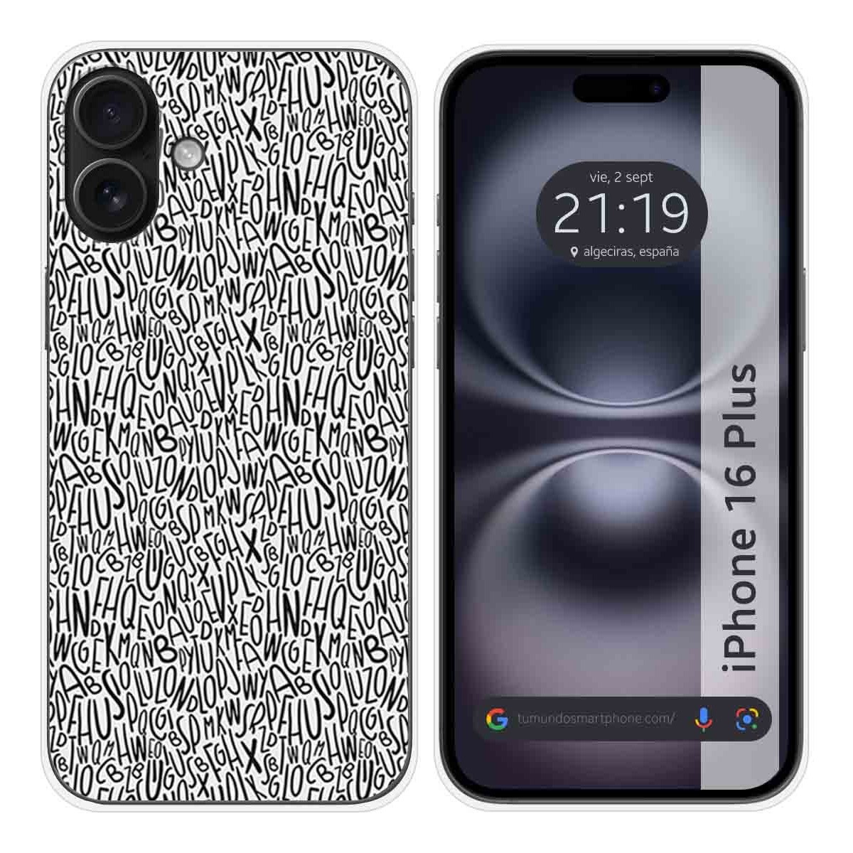 Funda Silicona para Iphone 16 Plus (6.7) diseño Letras Dibujos