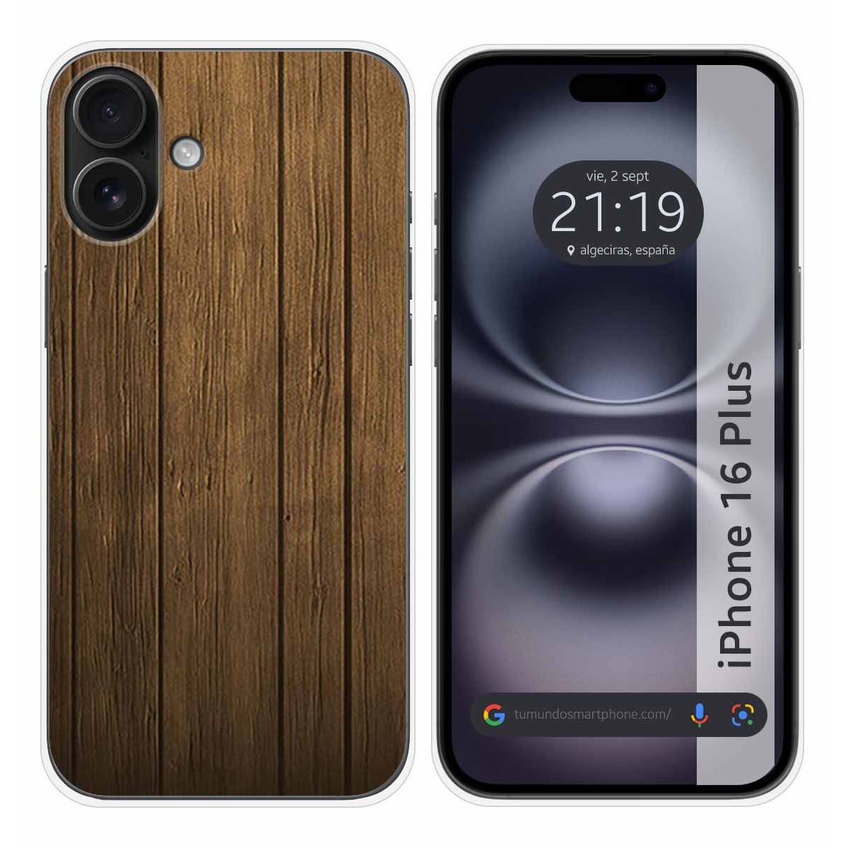 Funda Silicona para Iphone 16 Plus (6.7) diseño Madera Dibujos