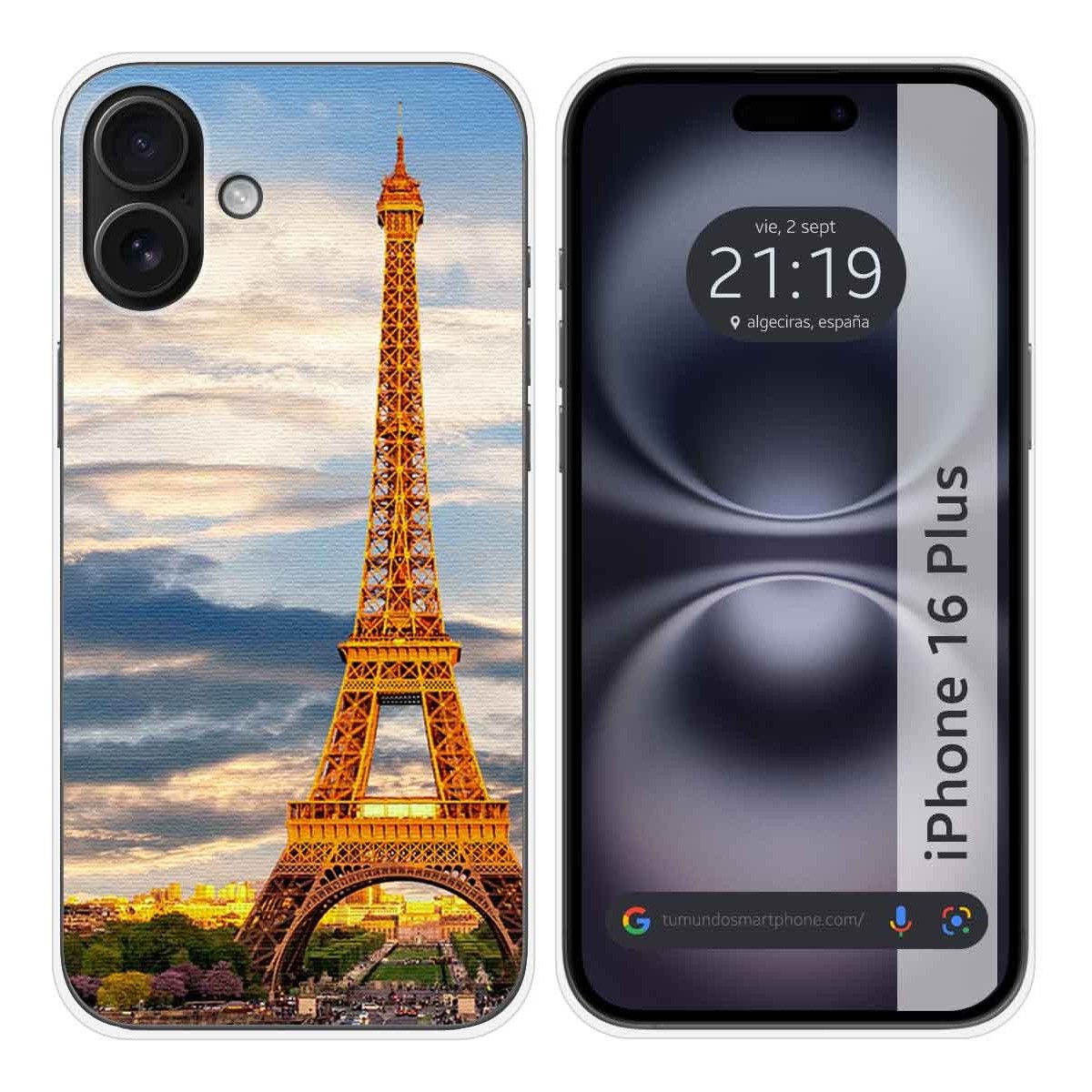 Funda Silicona para Iphone 16 Plus (6.7) diseño Paris Dibujos