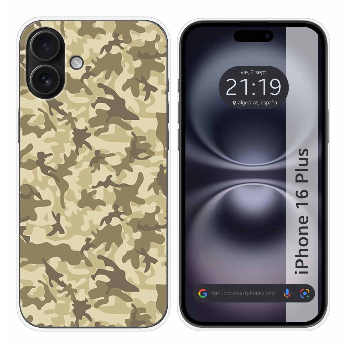 Funda Silicona para Iphone 16 Plus (6.7) diseño Sand Camuflaje Dibujos