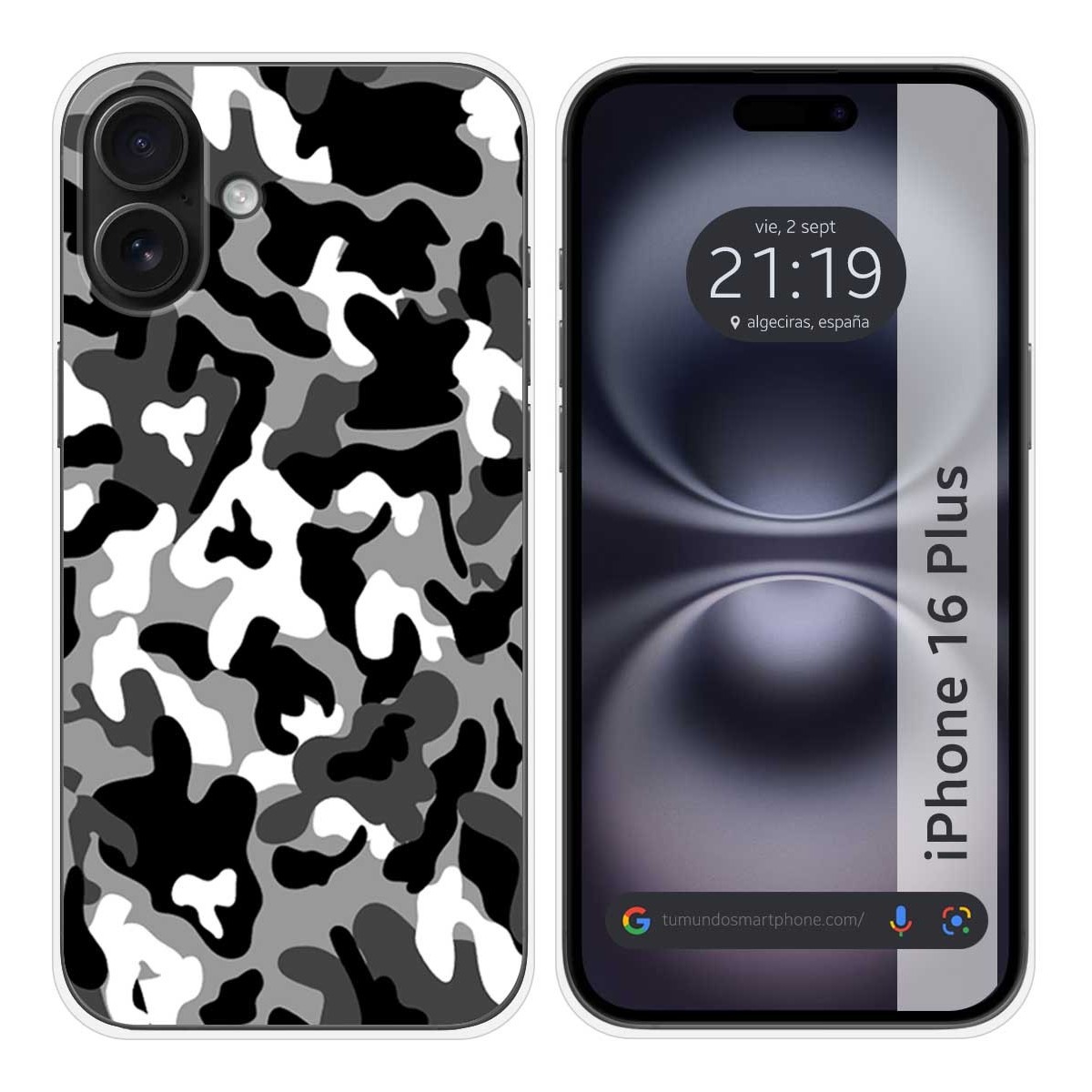 Funda Silicona para Iphone 16 Plus (6.7) diseño Snow Camuflaje Dibujos